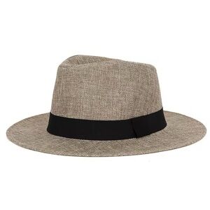 Stylish Tan Fedora Hat with Black Band